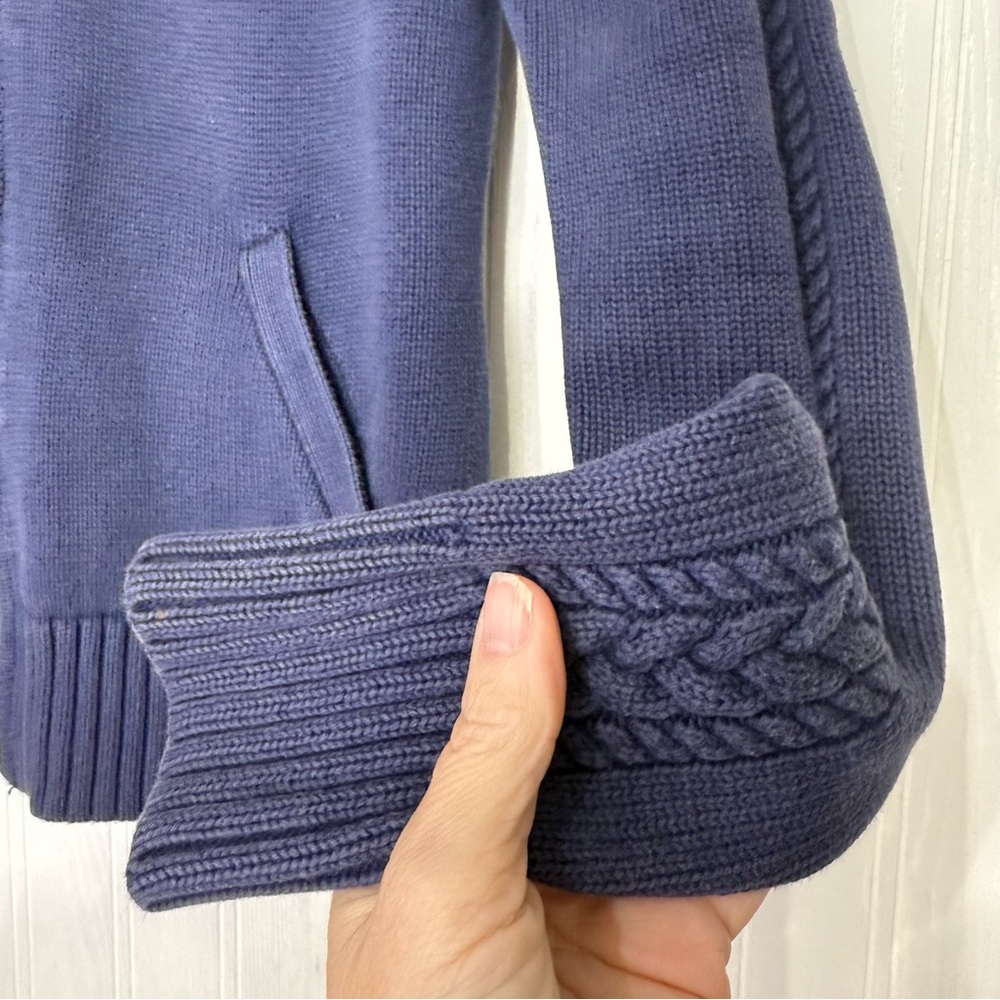 Vintage Ralph Lauren Sport zip up blue mock neck sweater with logo size small - Picture 4 of 12